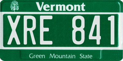 VT license plate XRE841