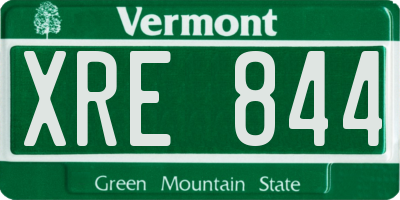 VT license plate XRE844