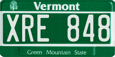 VT license plate XRE848