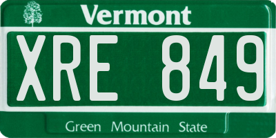 VT license plate XRE849