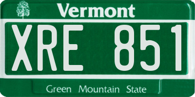 VT license plate XRE851