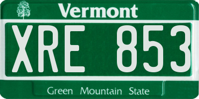 VT license plate XRE853