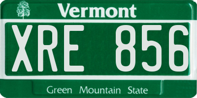 VT license plate XRE856