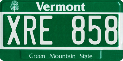 VT license plate XRE858