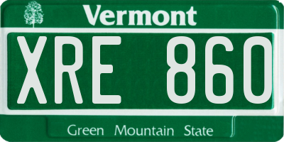 VT license plate XRE860
