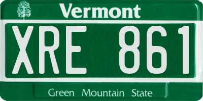 VT license plate XRE861