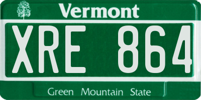 VT license plate XRE864