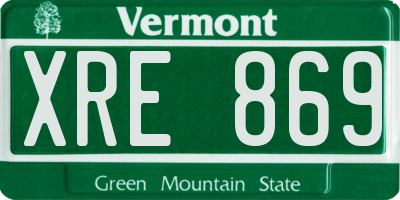 VT license plate XRE869