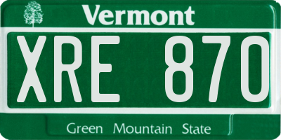 VT license plate XRE870