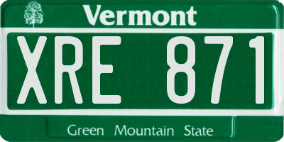 VT license plate XRE871