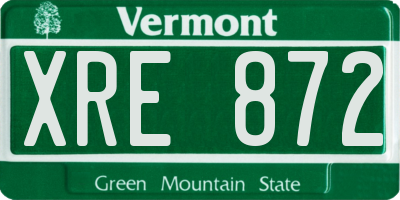 VT license plate XRE872