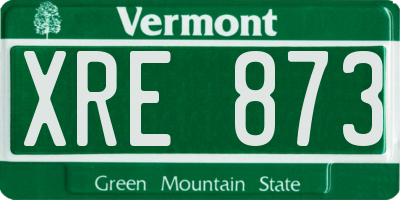 VT license plate XRE873