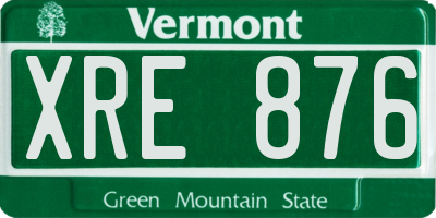 VT license plate XRE876