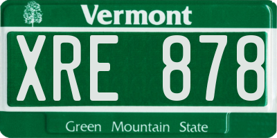 VT license plate XRE878