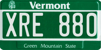 VT license plate XRE880