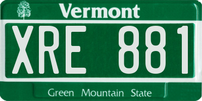 VT license plate XRE881