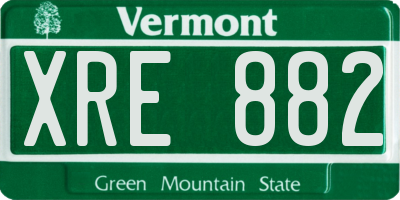 VT license plate XRE882