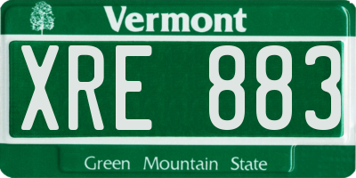 VT license plate XRE883