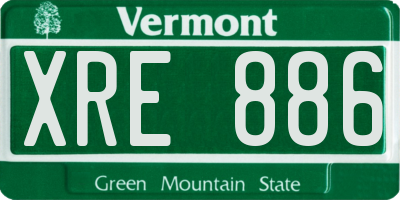VT license plate XRE886