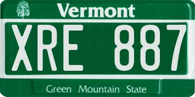 VT license plate XRE887