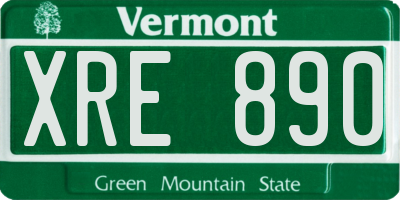 VT license plate XRE890
