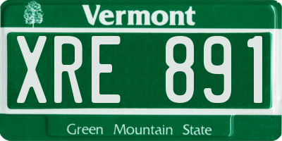 VT license plate XRE891