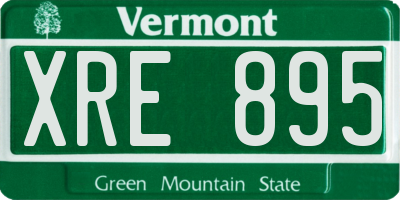 VT license plate XRE895