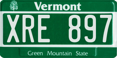 VT license plate XRE897