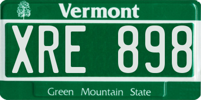 VT license plate XRE898