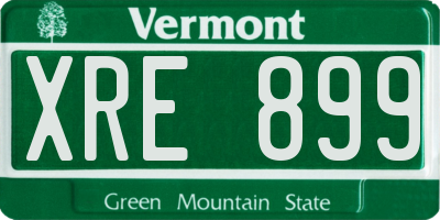 VT license plate XRE899