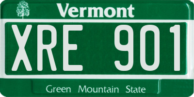 VT license plate XRE901