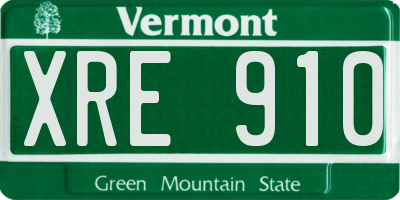 VT license plate XRE910
