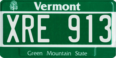 VT license plate XRE913