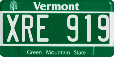 VT license plate XRE919