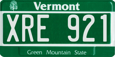 VT license plate XRE921