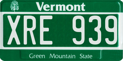 VT license plate XRE939