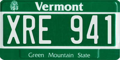VT license plate XRE941
