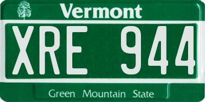 VT license plate XRE944