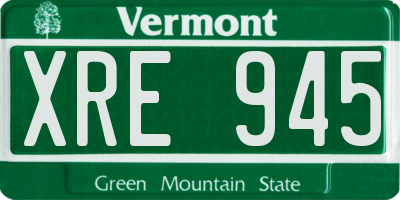 VT license plate XRE945