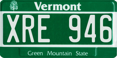 VT license plate XRE946