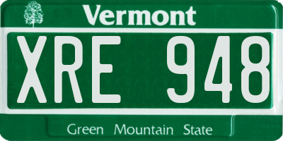 VT license plate XRE948