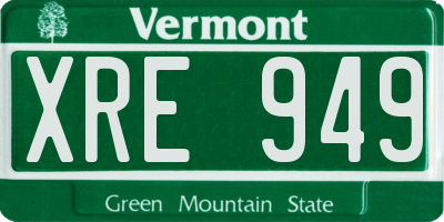 VT license plate XRE949