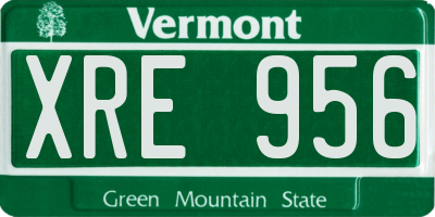 VT license plate XRE956