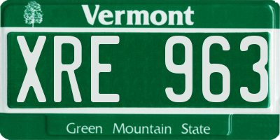 VT license plate XRE963