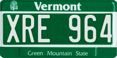 VT license plate XRE964