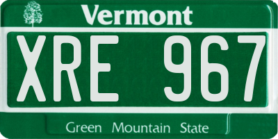 VT license plate XRE967