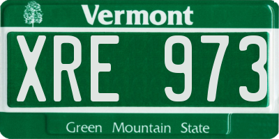 VT license plate XRE973