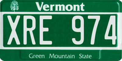 VT license plate XRE974