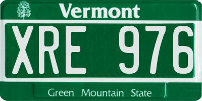 VT license plate XRE976
