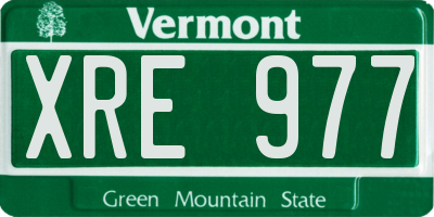 VT license plate XRE977